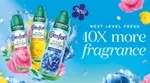 Advert for Comfort Scent Booster Elixir showing three bottles and text that reads ‘Up to 10x more fragrance’.
